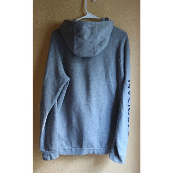 Nike Air Jordan Gray Hoodie with Black and Red Accents - Picture 2 of 5